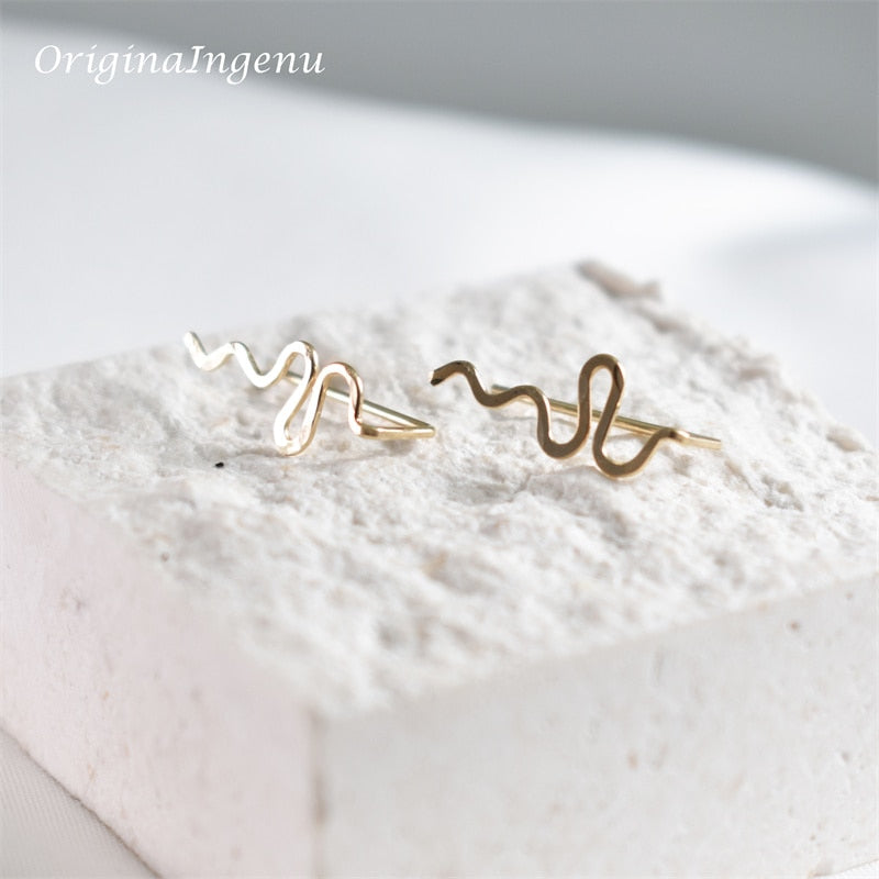 925 Silver Ear Climber Earrings  Handmade Jewelry Gold Filled Jewelry Punk Oorbellen Boho Minimalist Piercing Earrings - Charlie Dolly