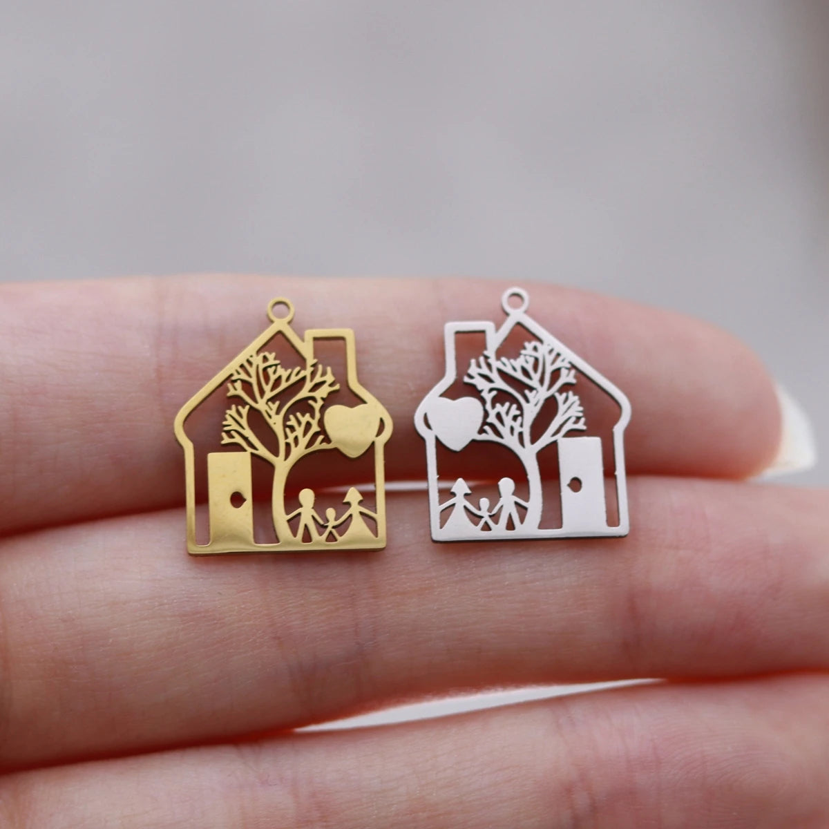 3pcs Glasses Charms DIY Earring Necklace Bracelet Unicycle Love House Hamsa Hand Lotus Flower Pendant For Jewelry Making