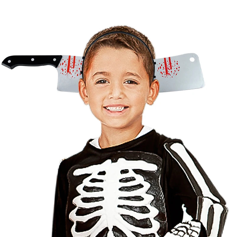 Halloween Decoration Fake Bloody Axe Saws Knife Headband Prank Prop Halloween Party Decor 2024 Masquerade Cosplay Accessories - Charlie Dolly