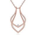 Zinc Alloy Simple Ring Holder Pendant Necklace Geometric Clear Rhinestone Necklace Women Fashion Jewelry Gift 42cm(16 4/8") Long - Charlie Dolly