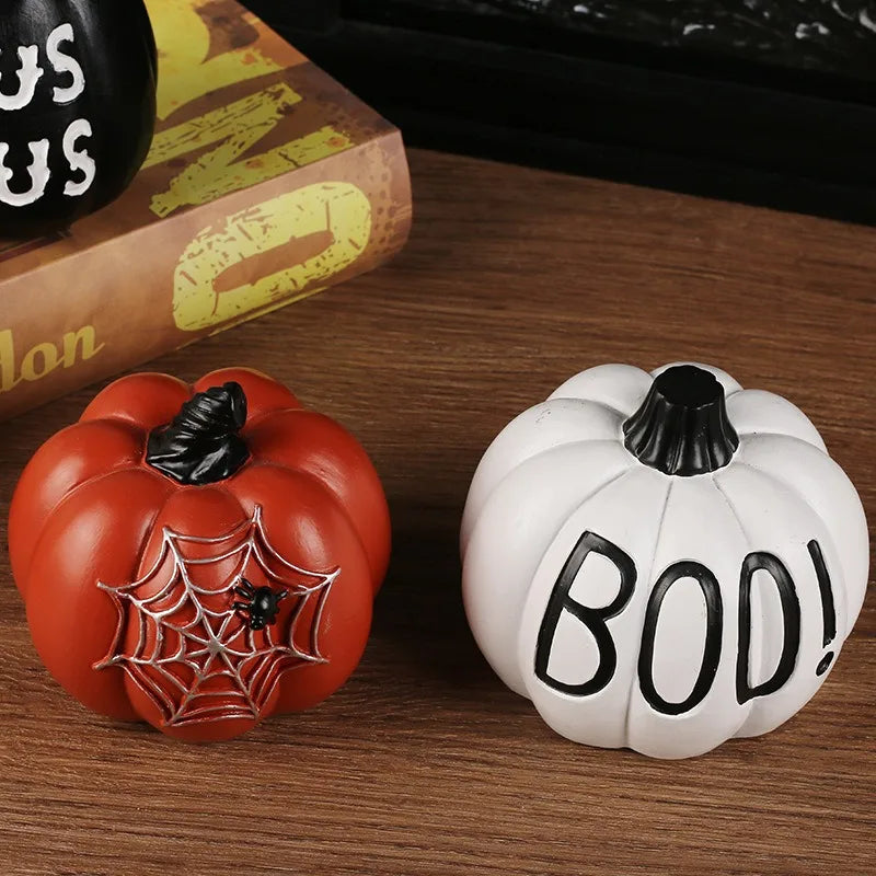 2024 Halloween Ornaments Resin Thanksgiving Pumpkin Fall Pumpkin Fall Thanksgiving Harvest Home Decorations Props - Charlie Dolly