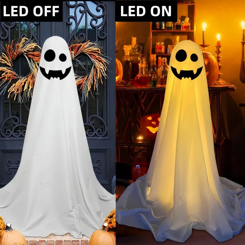 Halloween Patio Decor Outdoor Halloween Party Decor Indoor Spooky Ghost Standing Decor with String Lights Halloween Ghost Lights - Charlie Dolly