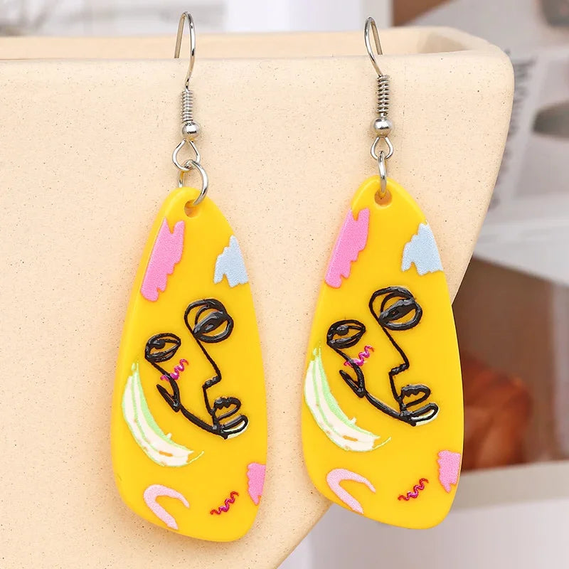 Japan Style Fashion Acrylic Tanjiro Earrings Demon Earrings Anime Cosplay Hanafuda Drop Long Earrings for Women Girls Jewelry - Charlie Dolly