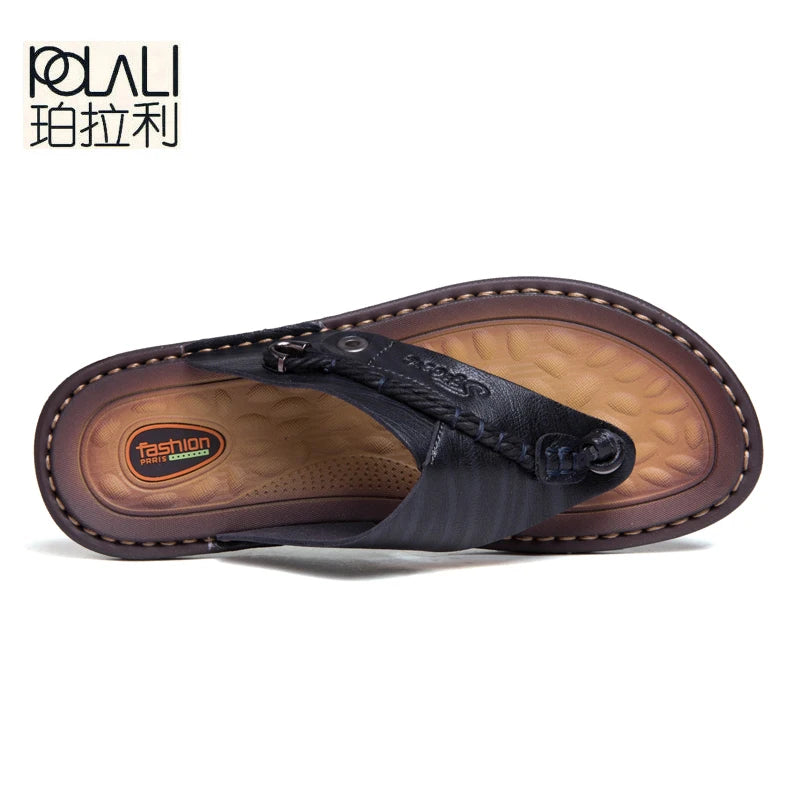 Luxury Brand Flip Flops Soft comfortable Microfiber Leather Slippers Beach Slipper Flip Flop Summer Shoe For Men size 47 Zapatos - Charlie Dolly