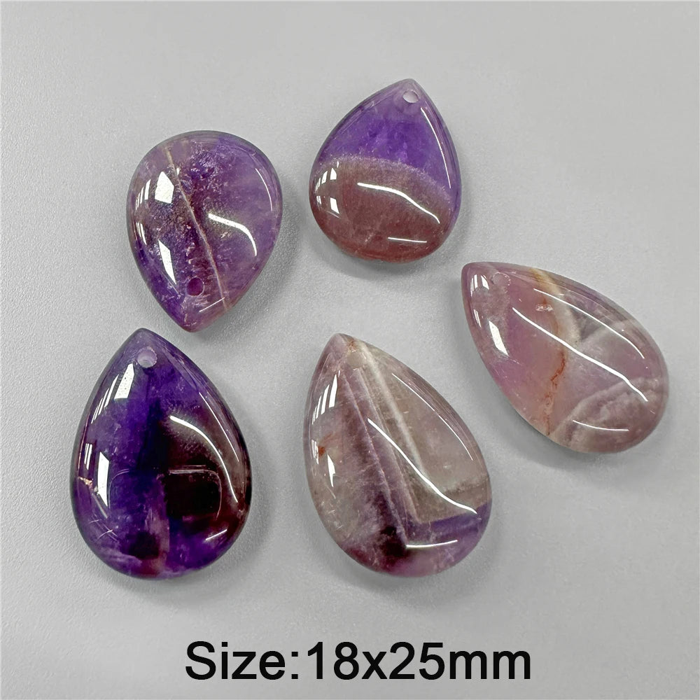 Natural Water Drop Stone Pendant 18x25mm Lapis Lazuli Amethysts Quartzs Charms Bead For Jewelry Making DIY Necklaces Earrings