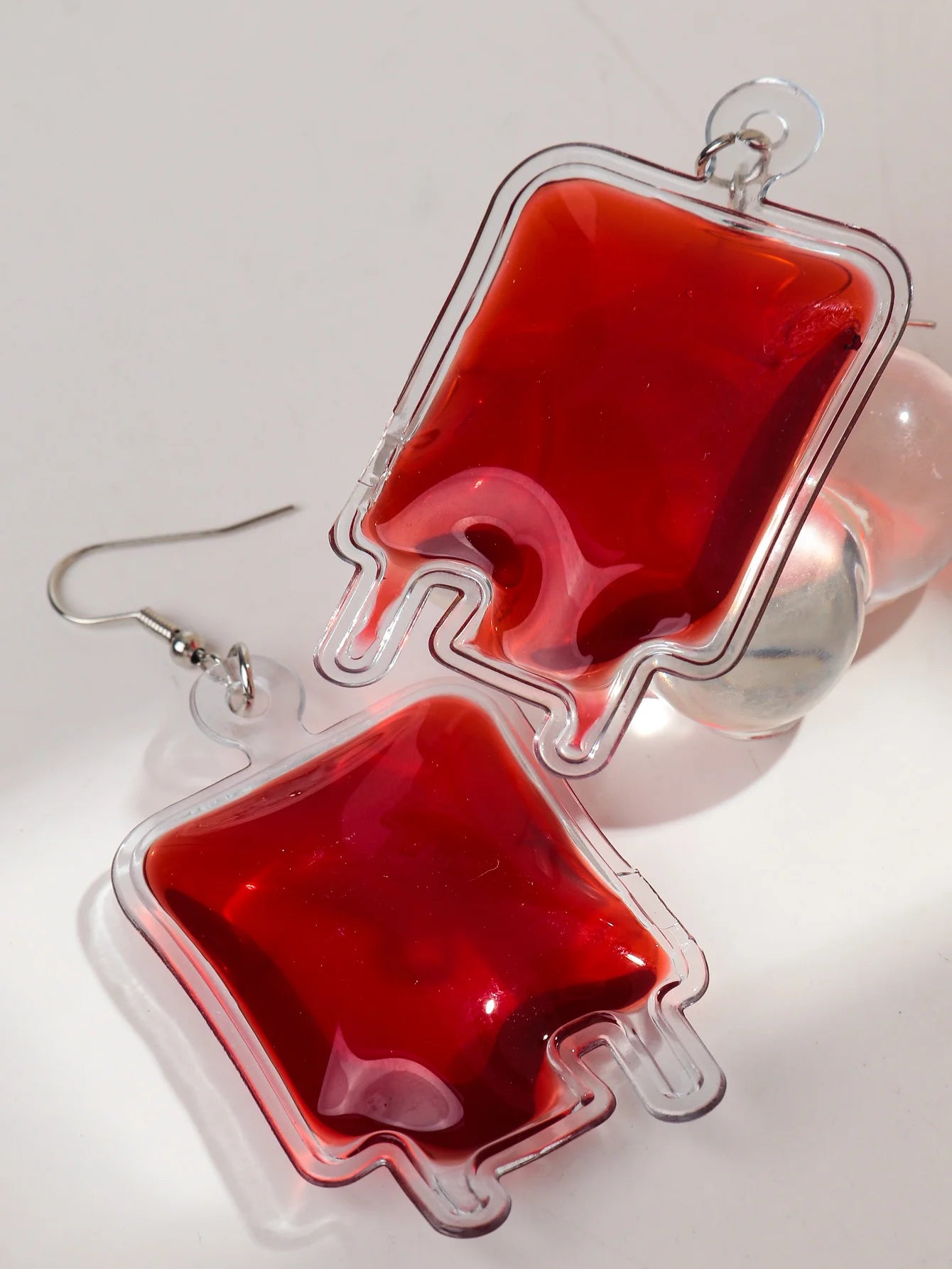 New Halloween Big Plasma Blood Bag Acrylic Drop Earrings for Women Creative Gothic Blood Pack Long Earring Vampire Jewelry Gifts - Charlie Dolly