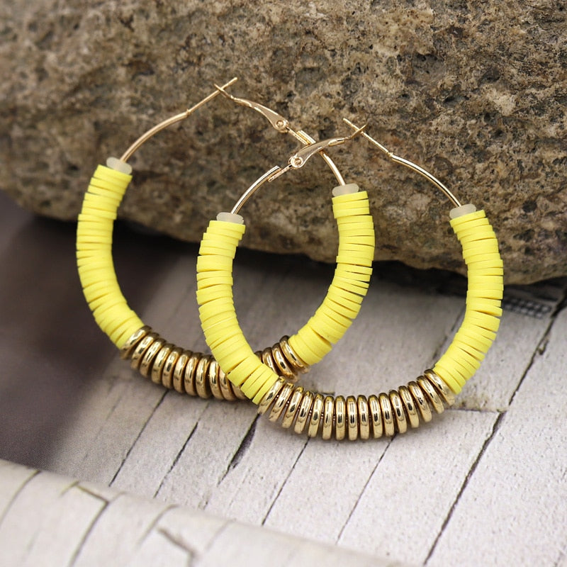 Jewelry Hoop Earrings for Woman Multicolor Polymer Clay Korean Fashion Earrings Wholesale Gift Female Girls - Charlie Dolly