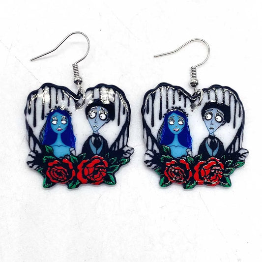 Creative Halloween Ghost Zombie Couple Earrings Terrifying Halloween  Acrylic Earrings for Women Valentine's Day Jewelry