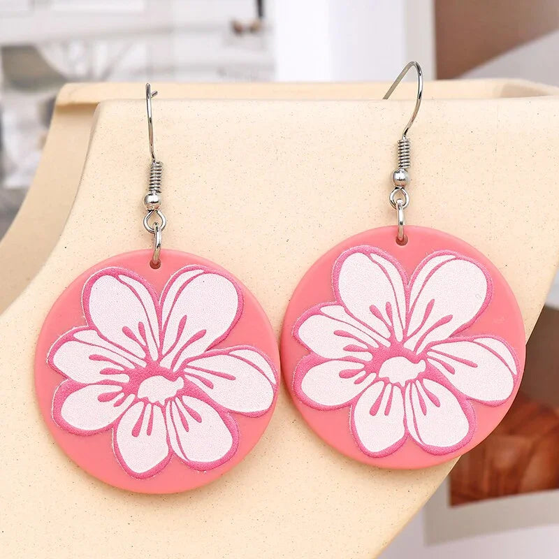 Japan Style Fashion Acrylic Tanjiro Earrings Demon Earrings Anime Cosplay Hanafuda Drop Long Earrings for Women Girls Jewelry - Charlie Dolly