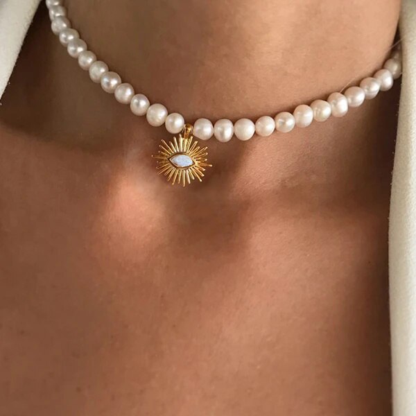 Collar Trendy Quartz Necklace Pendant Natural Stone Pink Crystal Pendant Necklace Bohemian  Sparkling METAL SHELL jewelry - Charlie Dolly