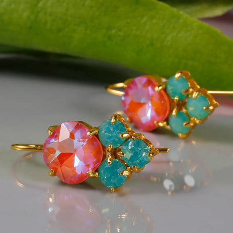 Gemstone Silver Plated Drop Earrings Jewelry