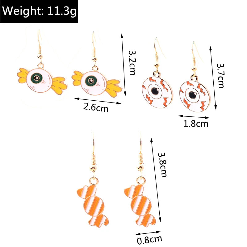 Aihua Fashion Halloween Earrings Enamel Ghost Pumpkin Skeleton Mummy Bat Drop Earrings For Women Halloween Night Party Jewelry - Charlie Dolly