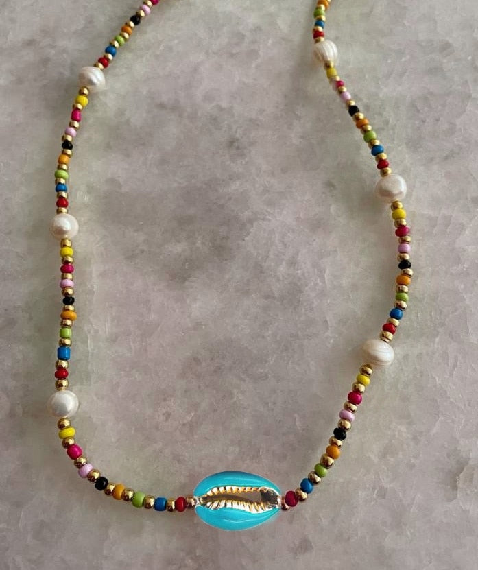 boho Large Concha cowry MEGA PUKA SHELL NECKLACE BURGUNDY valentine's day collares collier women chokers necklace femme collar - Charlie Dolly