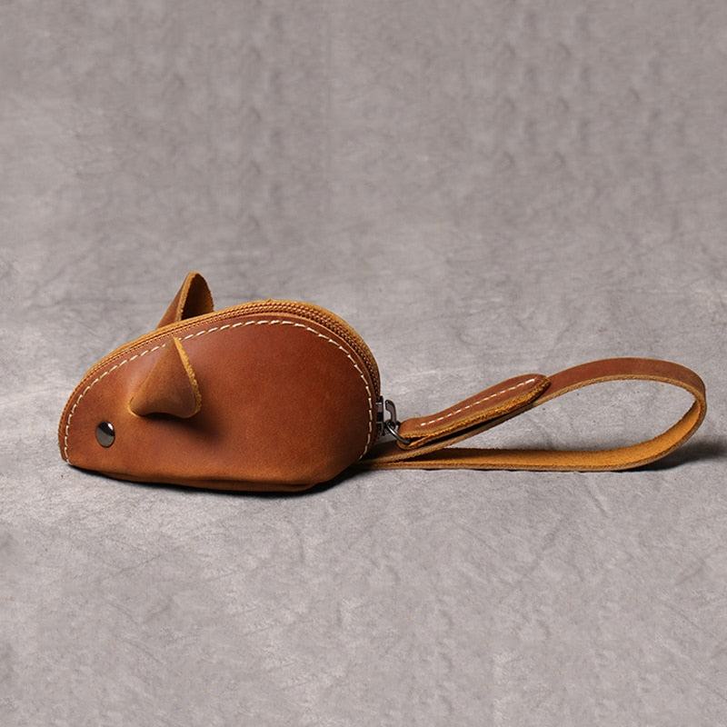 Genuine Leather Coin Purse Creative Cute Mouse Storage Bag Trend Zipper Pocket Men Women Portable Wallets Children&#39;s Key Bags - Charlie Dolly