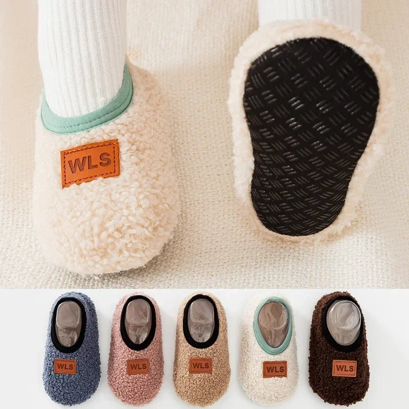 Winter Warm Baby Slippers Toddler Plush Floor Sock Shoes Boys Girl Children Soft Anti-slip Walking Shoes Indoor Home Kids Shoes - Charlie Dolly