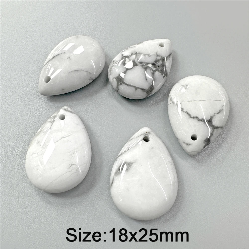 Natural Water Drop Stone Pendant 18x25mm Lapis Lazuli Amethysts Quartzs Charms Bead For Jewelry Making DIY Necklaces Earrings