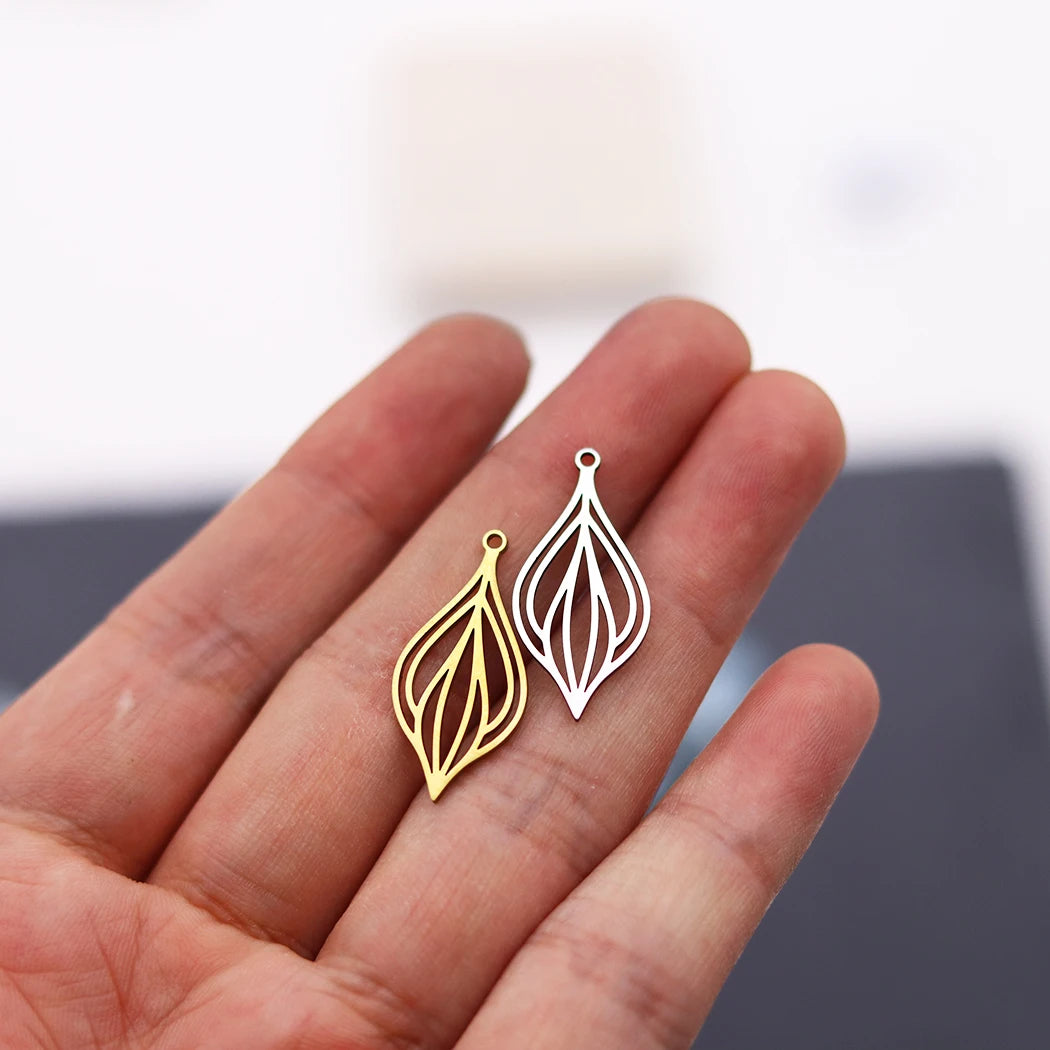3pcs DIY Earrings Lotus Flower Yogo Buddha Stainless Steel Pendant Moon Charm For Jewelry Making Necklace Amulet Accessories