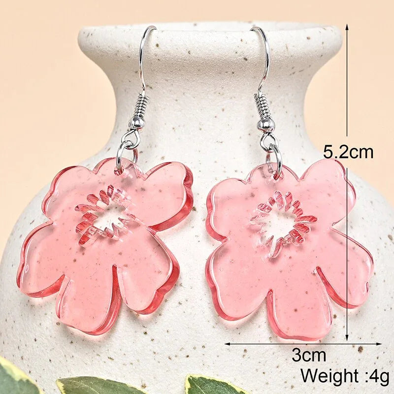 Japan Style Fashion Acrylic Tanjiro Earrings Demon Earrings Anime Cosplay Hanafuda Drop Long Earrings for Women Girls Jewelry - Charlie Dolly