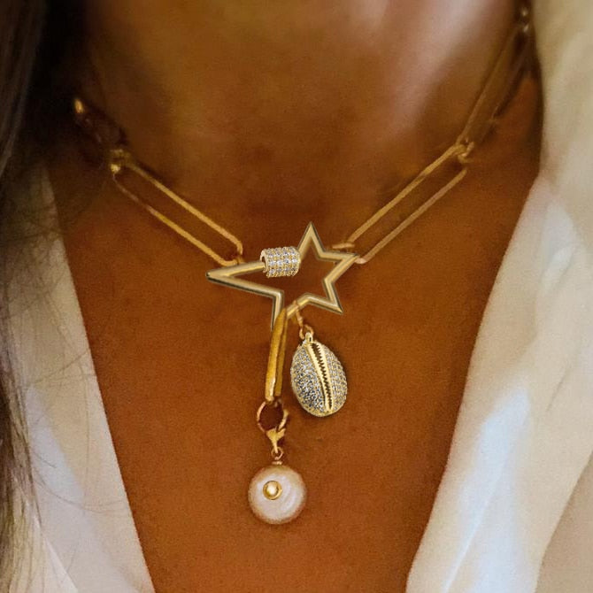 boho Ocean kolye Sonsuzluk Mineli Göz Kolye Sea Shell Conch pendants charms Necklace Sexy collier de perles Gift Accessories - Charlie Dolly