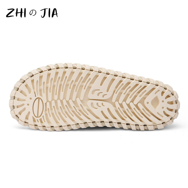 2023 Summer Men&#39;s Sandals Handmade Outdoor Canvas Shoes Casual Fashion Personality Sandals Mesh Shoes Platform Comfort Slippers