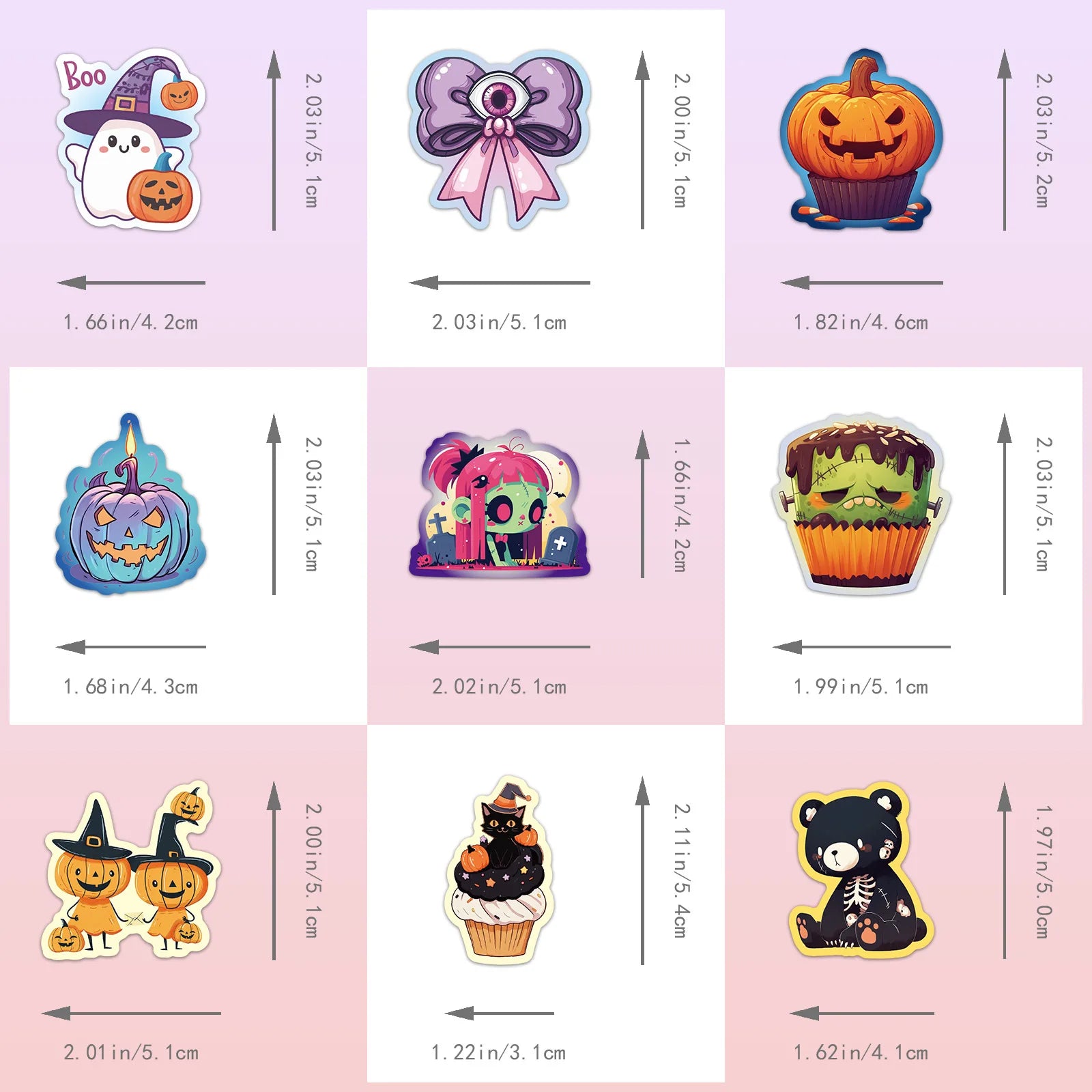 50pcs Halloween Pumpkin Bat Castle Graffiti Sticker DIY Laptops Water Bottles Phones Decorative Stickers Perfect Gift for Kids - Charlie Dolly
