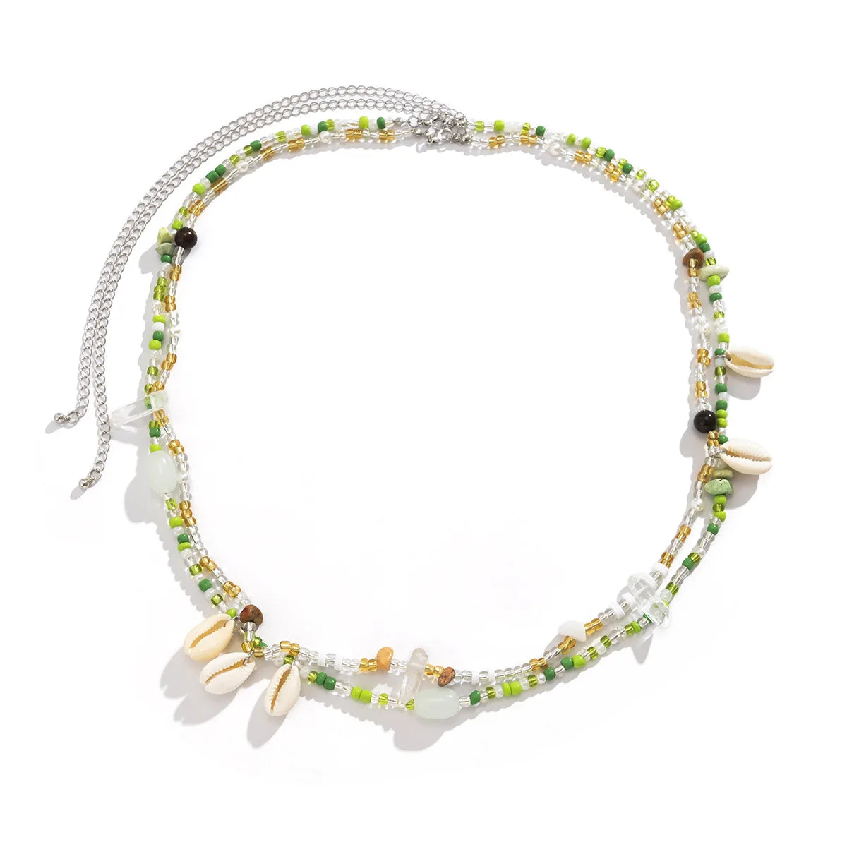 European American Sexy Handmade Colour Beads Shell Waist Belly Belt Chain Irregular Natural Stone Belly Chains Boho Body Jewelry