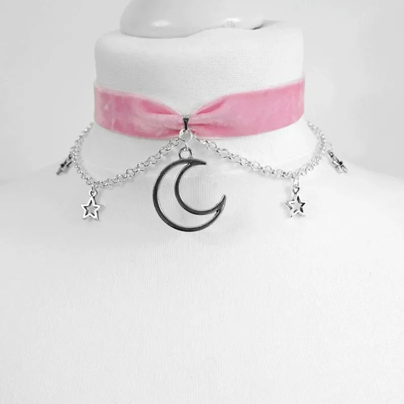 Goth Limited Black Velvet Cross Bead Choker Necklace Jewelry Gorgeous Women Punk Gift Statement New Gothic Halloween Grunge - Charlie Dolly