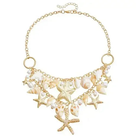 Starfish Shell and Pearl Tassel Necklace, Waist Chain or Bracelet