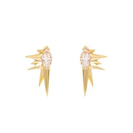 Gold Plated Cubic Zirconia Stud Earrings Jewelry