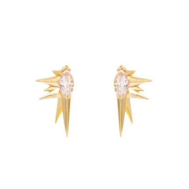 CRMYA Unique gold-plated CZ Stud Earrings For Women Cubic Zirconia Pendientes Boho Luxury Fashion Jewelry