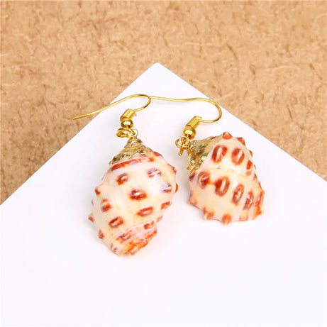 Natural Shell Scallop Drop Earrings Jewelry