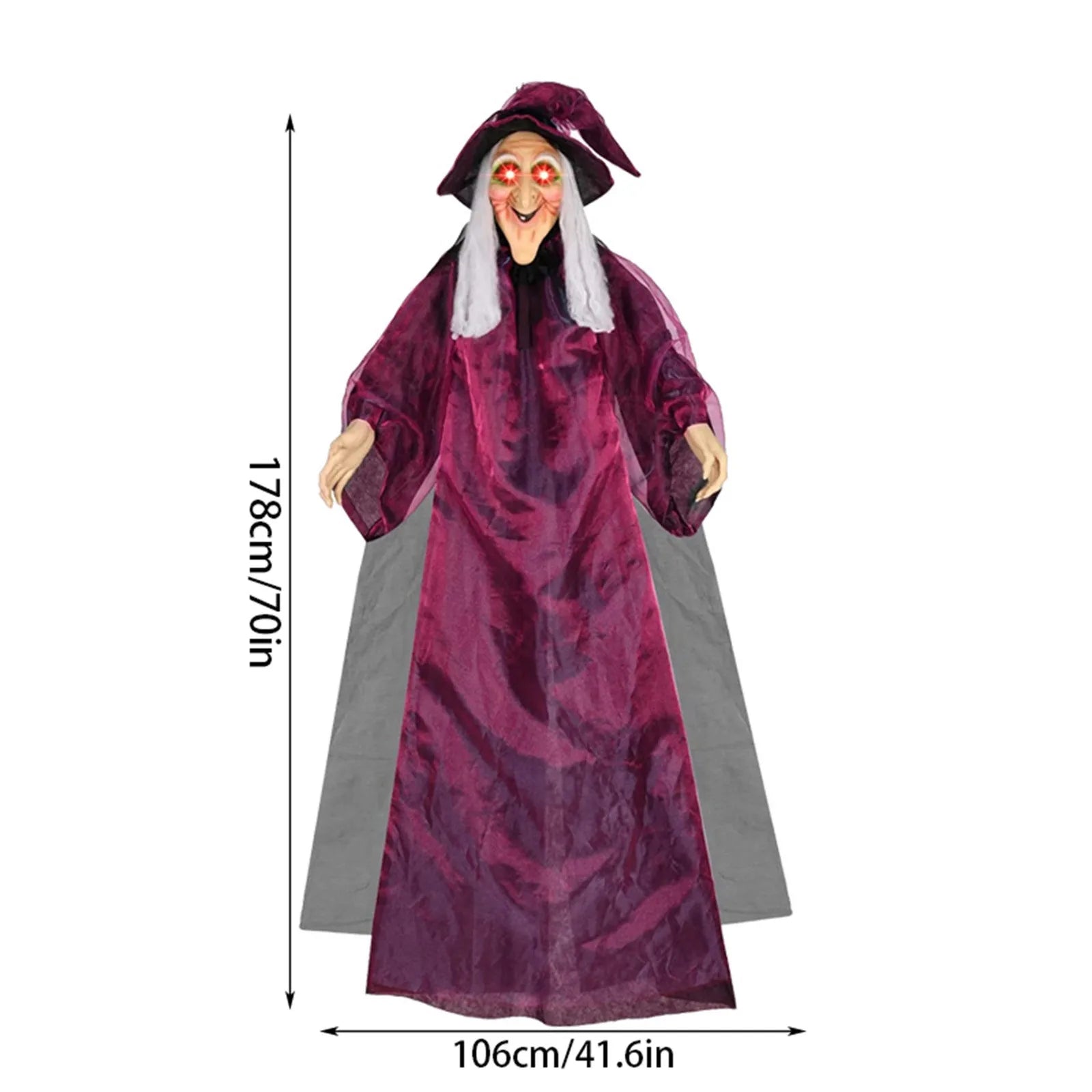 Halloween Decoration Voice Control Witch Large Hanging Ghost Luminous Soundmaking Bar Ghost House Horror Decoration - Charlie Dolly