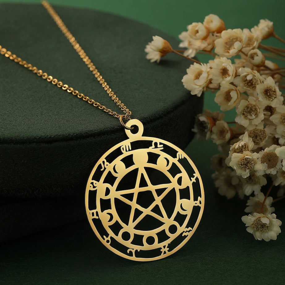 Dainty Lotus, Books, Phoenix & Comedy Tragedy Mask Pendant Necklace, Symbolic Choker Set
