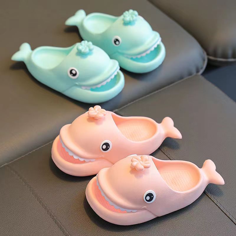 Creative Pink Shark Slippers Girls Boys Bubble Slides Shoes Kids Beach Shark Sandals Home Slipper Babi Indoor Shoes - Charlie Dolly