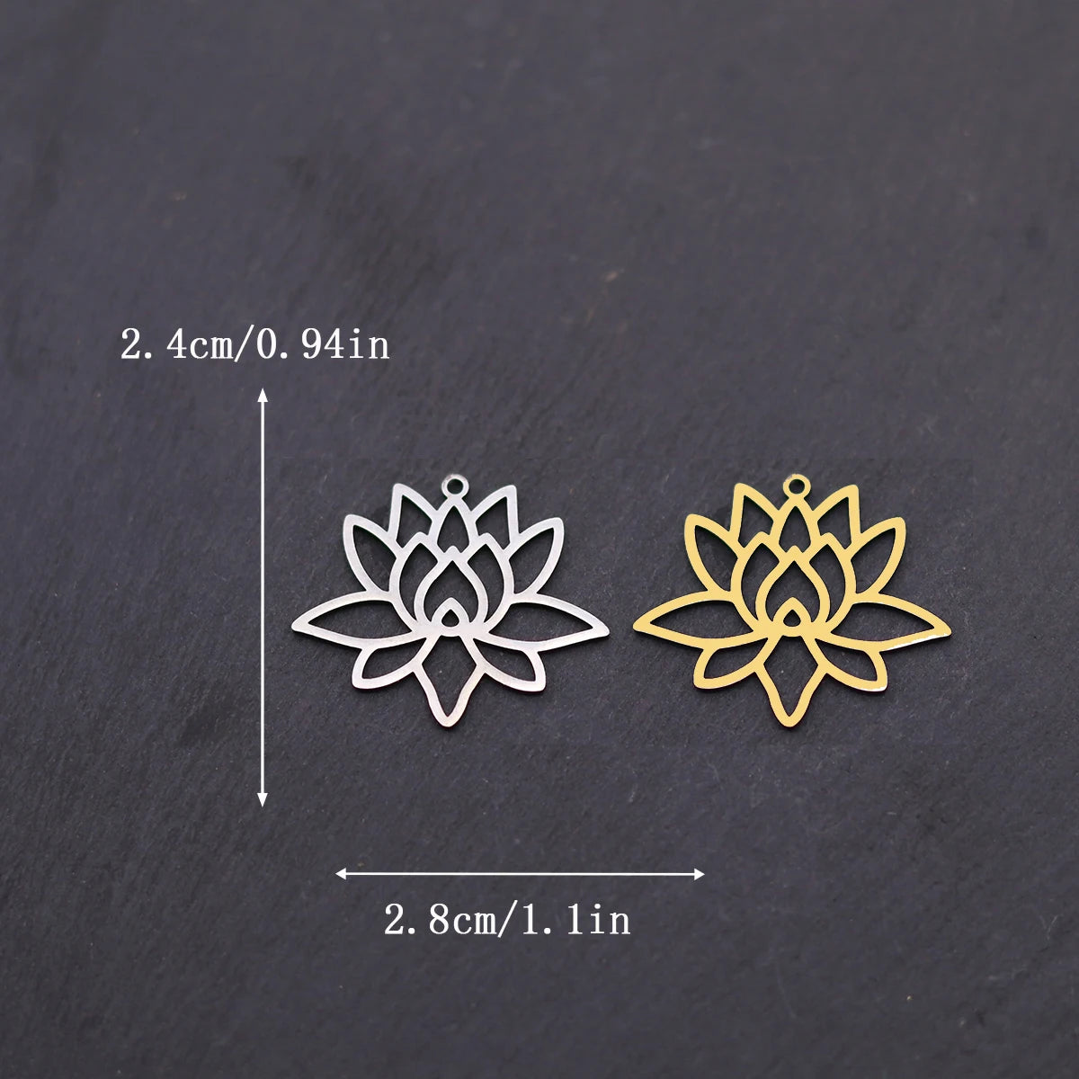 3PCS DIY Amulet Lotus Flower Yogo Buddha Stainless Steel Pendant Charm For Jewelry Making Necklace Religion Crescent diy Supplie