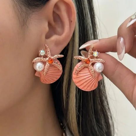 Exaggerated Coral, Starfish and Scallop Ocean Necklace, Bracelet or Earring