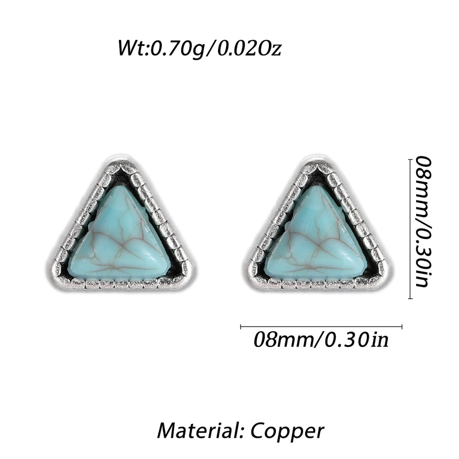 Turquoise Arrow Triangle Mini Stud Earrings Jewelry
