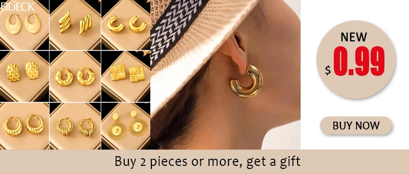 EILIECK 316L Stainless Steel Natural Blue Stone Drop Dangle Earrings for Women New 18K PVD Plated High Quality Fashion Jewelry