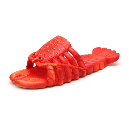 Summer Lobster Slippers Women Funny Animal Flip Flops Cute Beach Casual Shoes Unisex Big Size Soft Beach Slippers