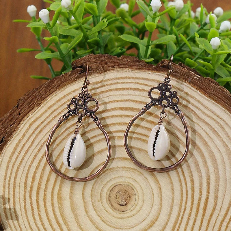 Ethnic Vintage Bohemian Drop Danlge Women's Earrings Bead Wooden Tassel Round Geometric Flower Leaf Long Boho Earrings Jewelry