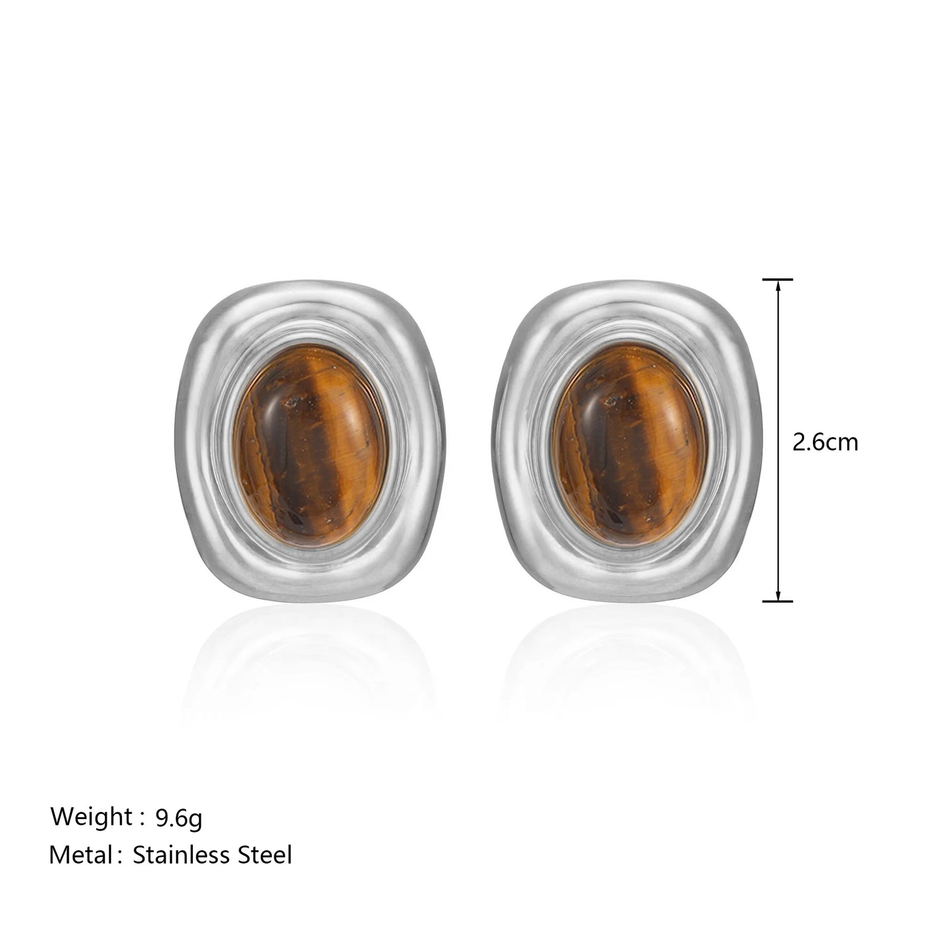Vintage Fashion Oval Natural Stone Pearl Earrings for Women Stainless Steel 18k Gold Plated Boho Tarnish Free Waterproof Jewelry - Charlie Dolly