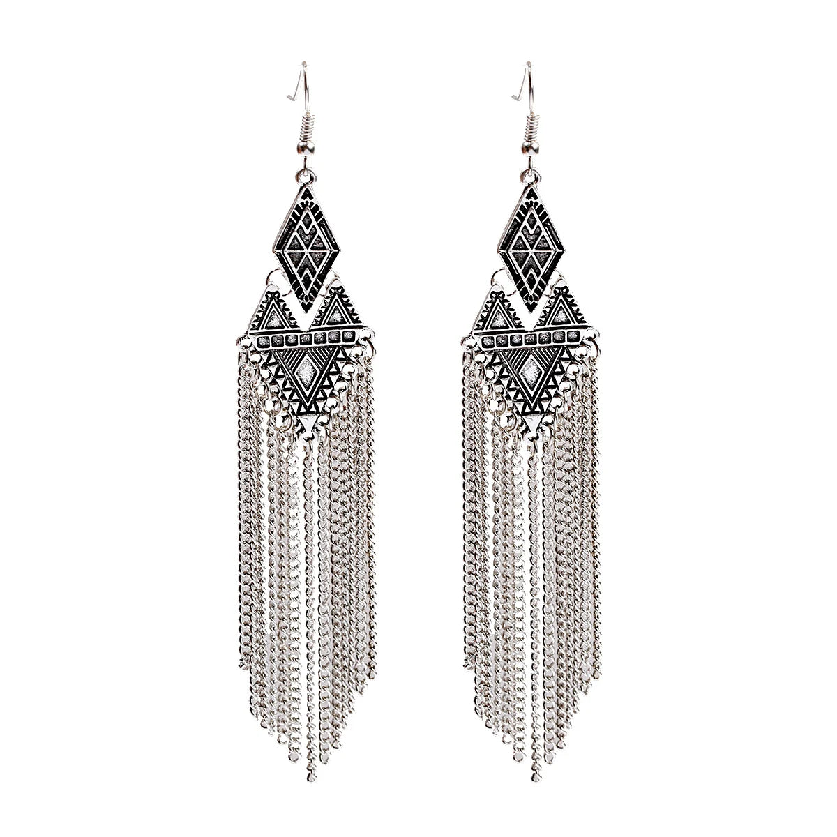 Elegant Ethnic Silver Plated Afghan Earrings Women Orecchini Jewelry Bohemian Boho Ladies Earrings Wedding Jewelry