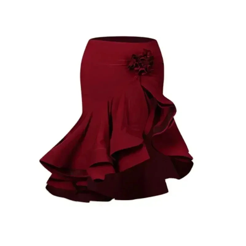 Sexy Off Shoulder Latin Top Ruffled Skirts Latin Dance Costume Stage Performance Clothes Samba Tango Dance Wear Set for Women - Charlie Dolly
