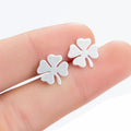 Simple Stainless Steel Leaf Stud Earrings for Women Men Hip Hop Lucky Jewelry Wedding Party Birthday Fashion Elegant Gift 2023 - Charlie Dolly