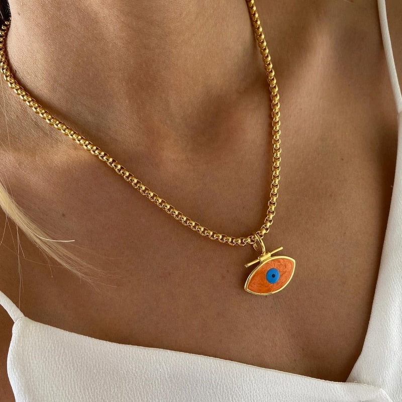 Handmade Geometric turquoise shell Irregular Natural Stone Necklace for Women Beaded Chain Chokers Wholesale Jewelry Bijoux - Charlie Dolly