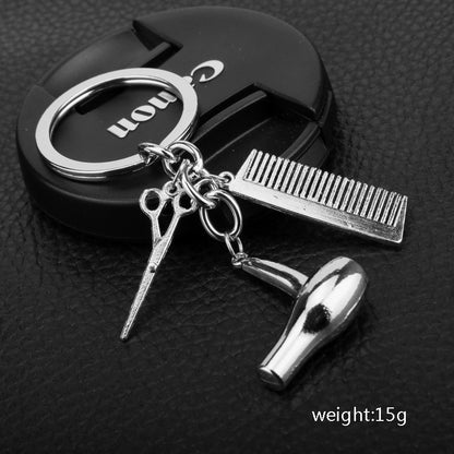 Charm Keychain Hairdresser Gift Comb Scissors Hair Dryer Car Interior Pendant Jewelry Gift Personality Keychain Personality