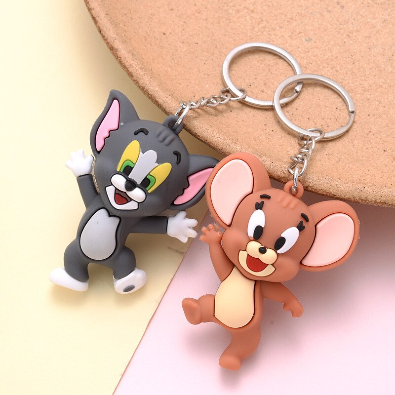 Cute Cat Mouse Keychain Cartoon Key Accessories Animal Resin Doll Bag Pendant Trendy Men Women Jewelry Gifts Wholesale - Charlie Dolly