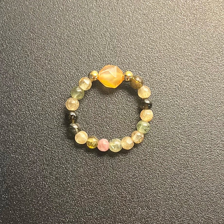 Boho Natural Stone Ring For Wedding Multi Color Handmade Stretchy Jewelry With Stainless Steel Fashion Beaded Rings - Charlie Dolly