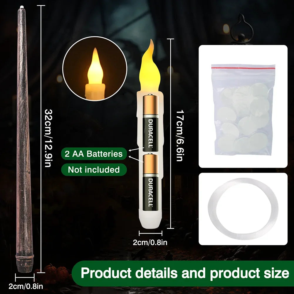 Halloween Decoration Floating LED Candles 12/24Pc Flameless Flicker Candle with Magic Wand Remote Control For Christmas Birthday - Charlie Dolly