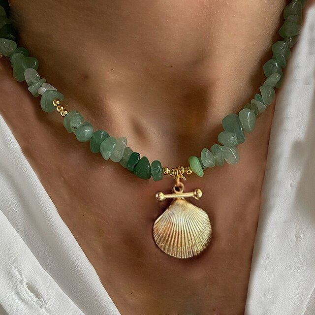 boho Ocean kolye Sonsuzluk Mineli Göz Kolye Sea Shell Conch pendants charms Necklace Sexy collier de perles Gift Accessories - Charlie Dolly